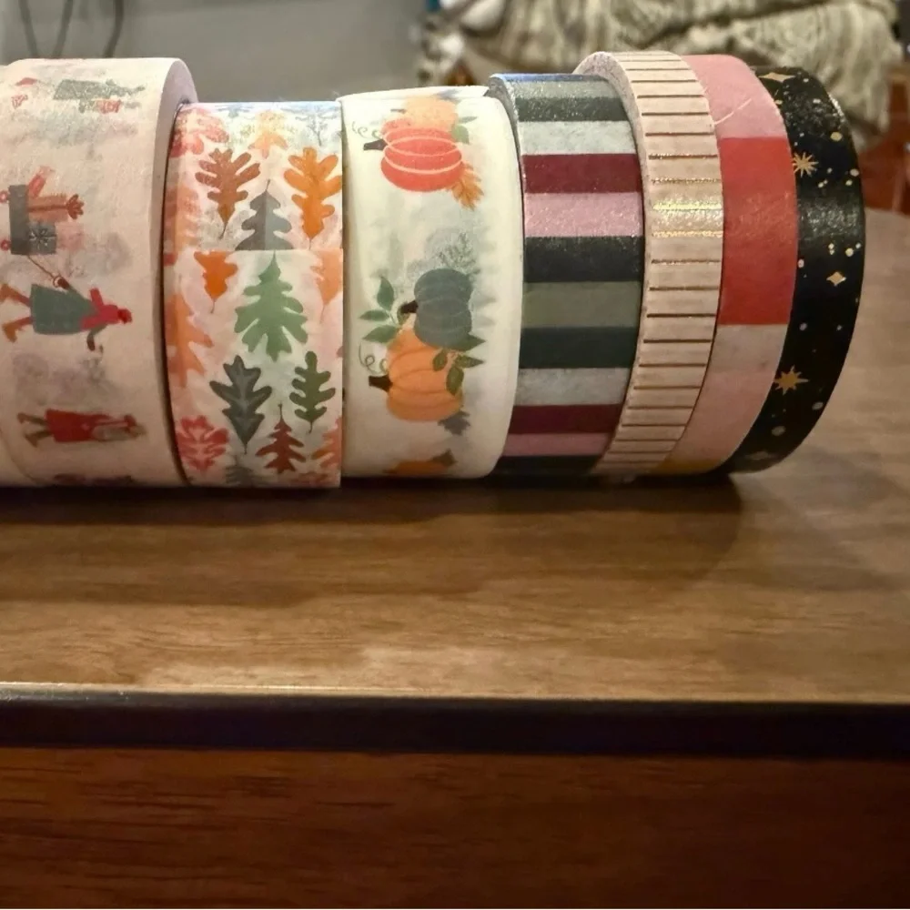 Happy Planner rings, washi tapes & accessories. Made for Mayhem pouch.